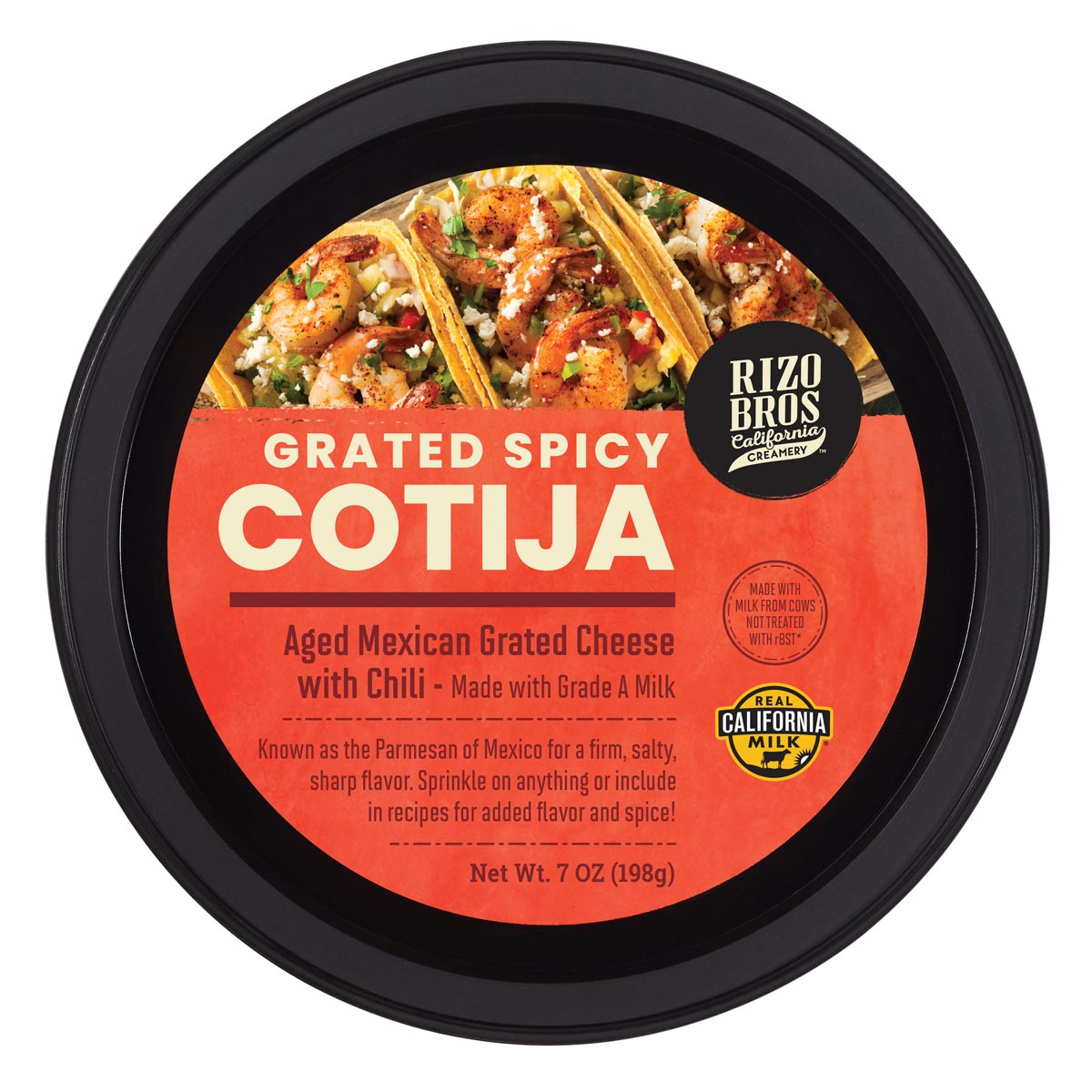 Grated Spicy Cotija Packaging