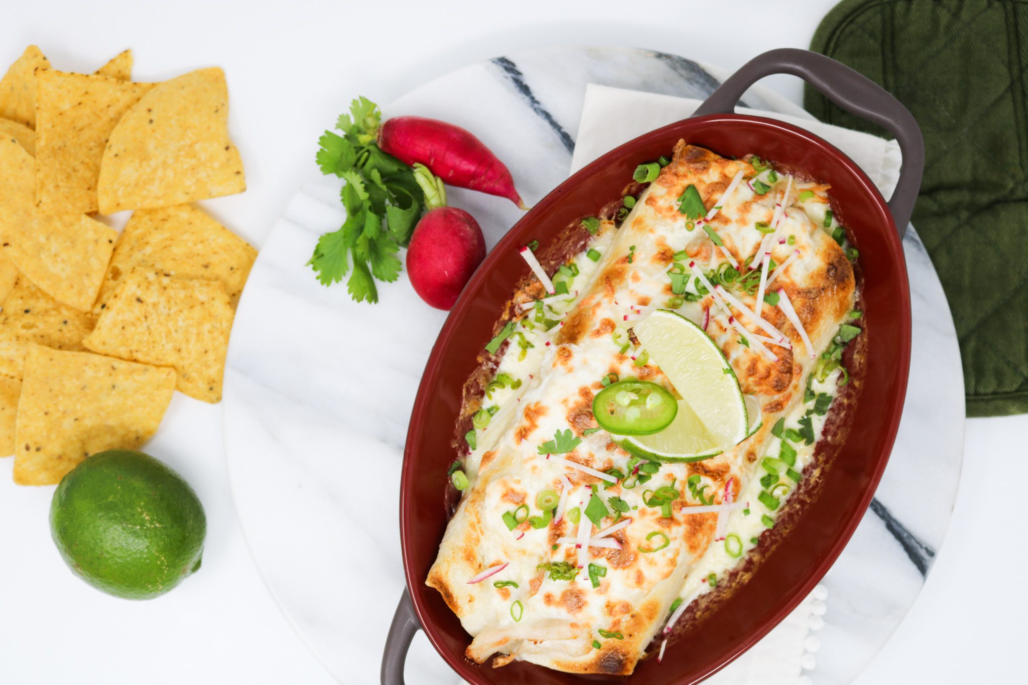 White Chicken Enchiladas with Rizo Bros Oaxaca Rizo Brothers