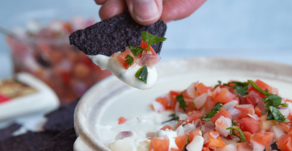 Red, White, & Blue Oaxaca Queso Dip Rizo Brothers California Creamery