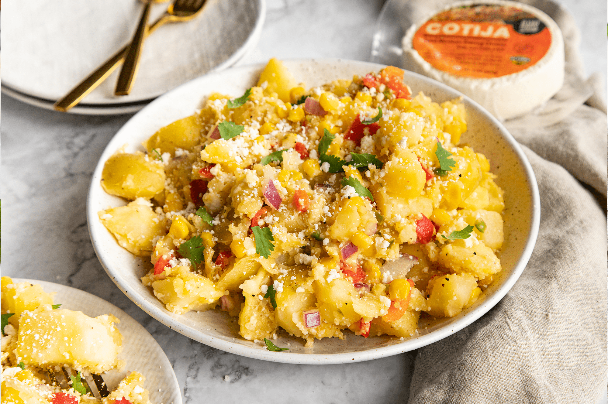 Mexican Potato Salad with Cotija Rizo Brothers California Creamery