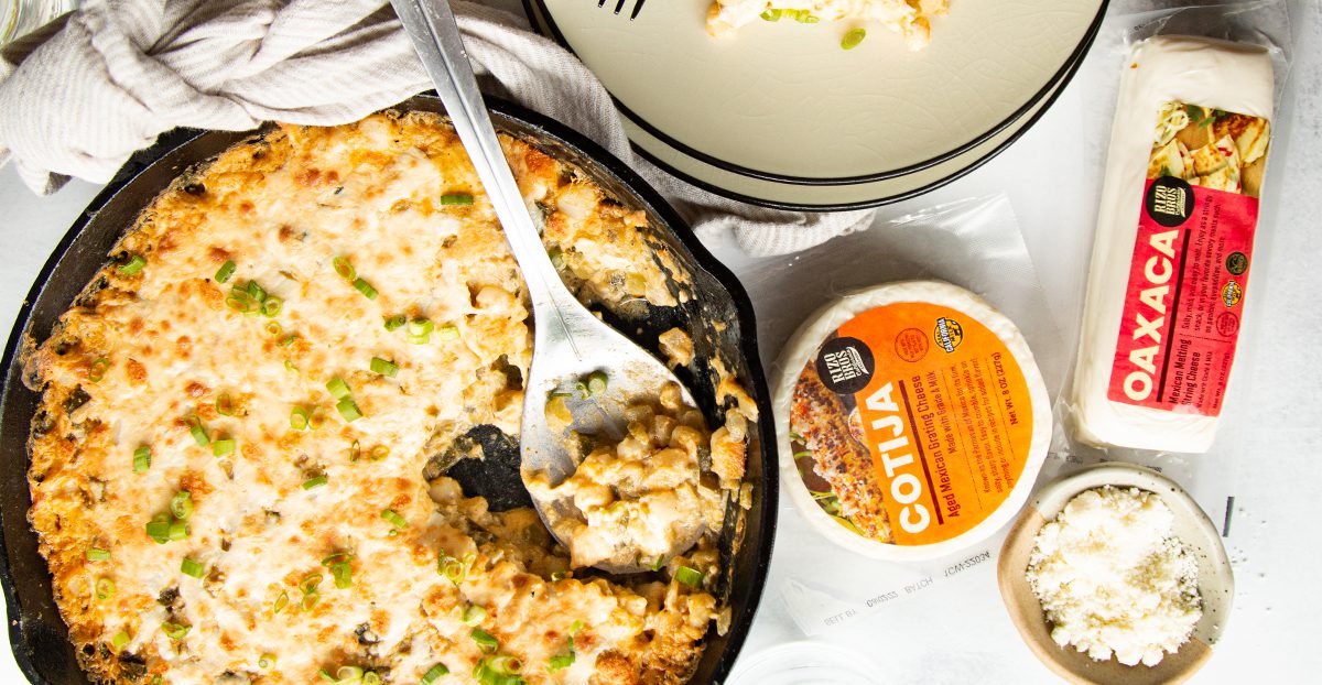 Green Chile and Cheese Hominy Casserole Rizo Brothers California Creamery